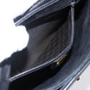 GUCCI Horsebit Shoulder Bag Leather Black Gold Auth 170075-21