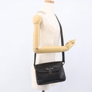 GUCCI Horsebit Shoulder Bag Leather Black Gold Auth 170075-23