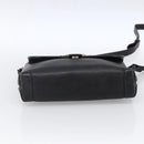 GUCCI Horsebit Shoulder Bag Leather Black Gold Auth 170075-5