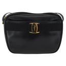 Salvatore Ferragamo Vala Shoulder Bag Leather Black Gold Auth 170076-13