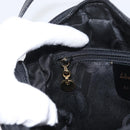 Salvatore Ferragamo Vala Shoulder Bag Leather Black Gold Auth 170076-20