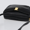 Salvatore Ferragamo Vala Shoulder Bag Leather Black Gold Auth 170076-6