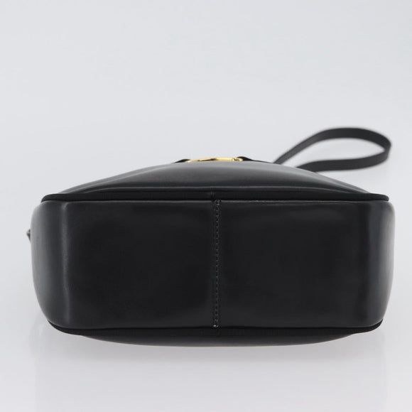 Salvatore Ferragamo Vala Shoulder Bag Leather Black Gold Auth 170076