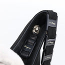 Salvatore Ferragamo Vala Shoulder Bag Canvas Black Silver Auth 170077-10
