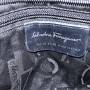 Salvatore Ferragamo Vala Shoulder Bag Canvas Black Silver Auth 170077-12