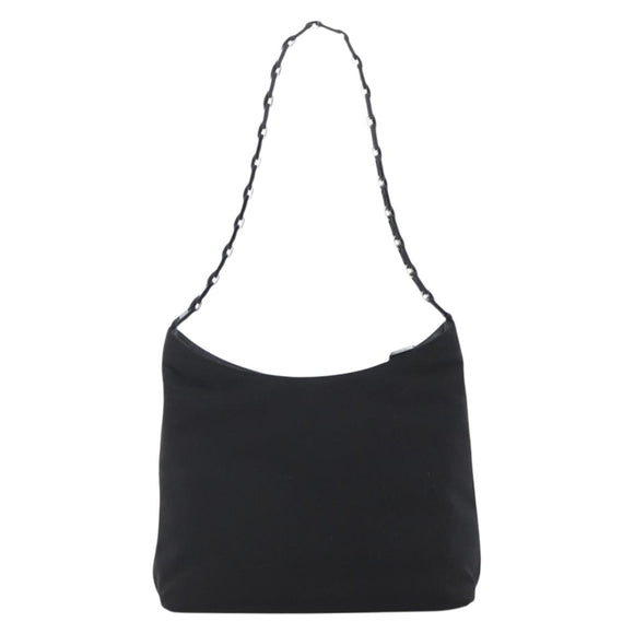 Salvatore Ferragamo Vala Shoulder Bag Canvas Black Silver Auth 170077