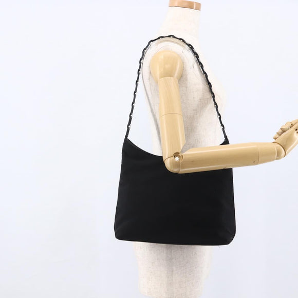Salvatore Ferragamo Vala Shoulder Bag Canvas Black Silver Auth 170077