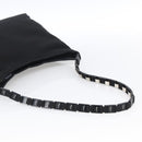 Salvatore Ferragamo Vala Shoulder Bag Canvas Black Silver Auth 170077-7