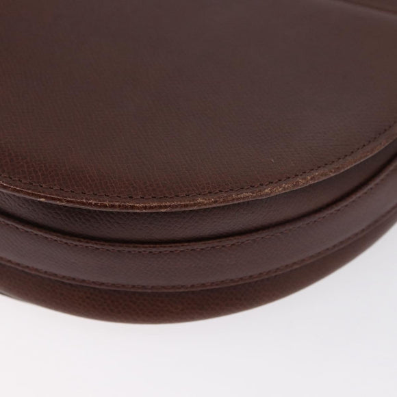 VALENTINO Shoulder Bag Leather Gold Brown Auth 170080