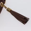 VALENTINO Shoulder Bag Leather Gold Brown Auth 170080-10
