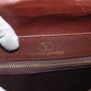VALENTINO Shoulder Bag Leather Gold Brown Auth 170080-18