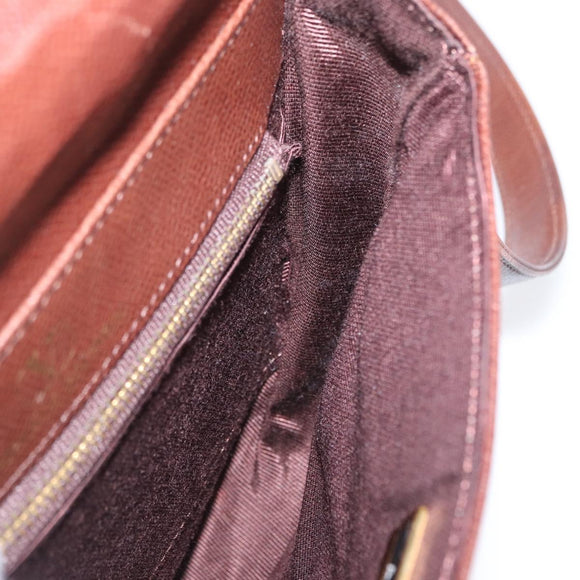 VALENTINO Shoulder Bag Leather Gold Brown Auth 170080