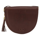 VALENTINO Shoulder Bag Leather Gold Brown Auth 170080-13