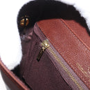 VALENTINO Shoulder Bag Leather Gold Brown Auth 170080-21