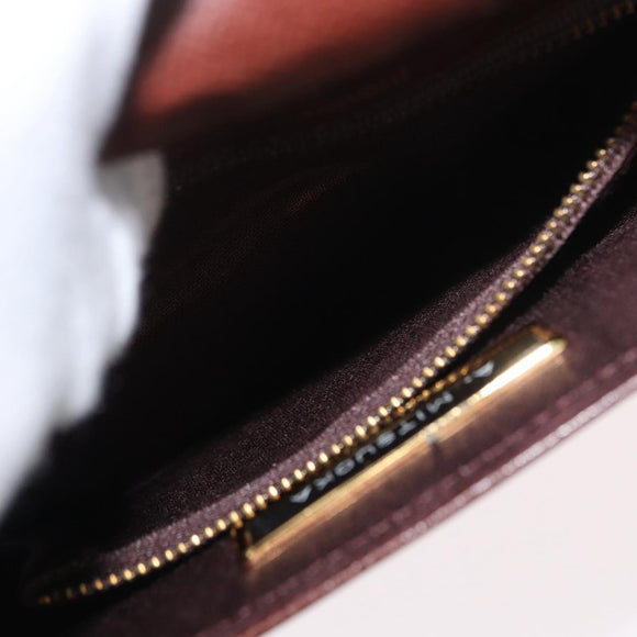 VALENTINO Shoulder Bag Leather Gold Brown Auth 170080