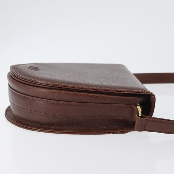 VALENTINO Shoulder Bag Leather Gold Brown Auth 170080