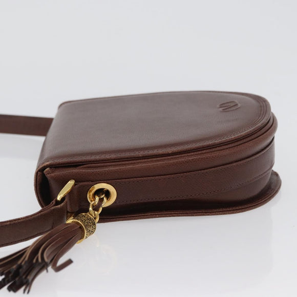 VALENTINO Shoulder Bag Leather Gold Brown Auth 170080