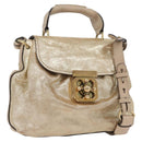 Chloe Elsie Hand Bag Leather 2way Gold Auth 170081-1