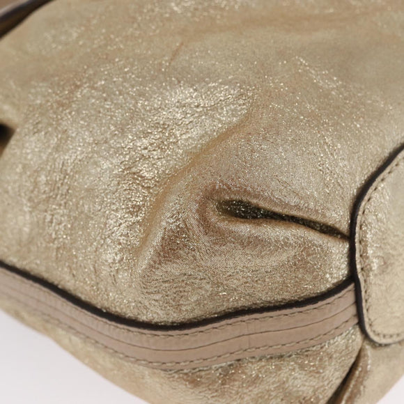 Chloe Elsie Hand Bag Leather 2way Gold Auth 170081