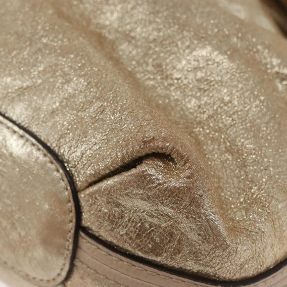 Chloe Elsie Hand Bag Leather 2way Gold Auth 170081