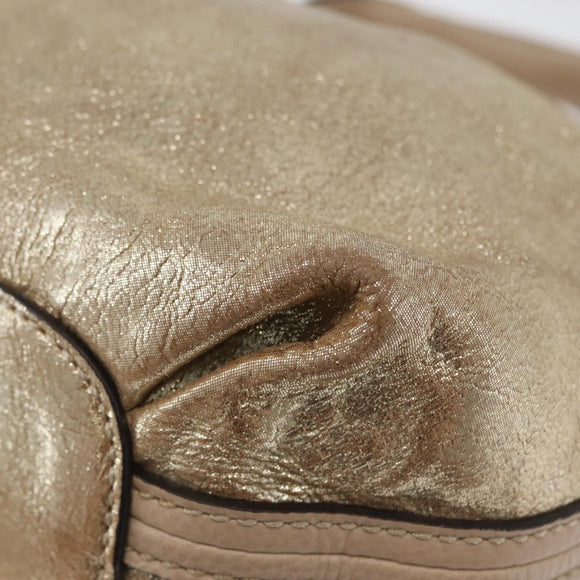 Chloe Elsie Hand Bag Leather 2way Gold Auth 170081