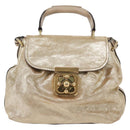Chloe Elsie Hand Bag Leather 2way Gold Auth 170081-2