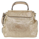 Chloe Elsie Hand Bag Leather 2way Gold Auth 170081-3