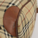 Burberrys Nova Check Boston Bag PVC 2way Beige Gold Auth 170084-17