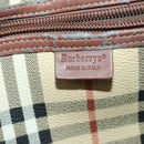 Burberrys Nova Check Boston Bag PVC 2way Beige Gold Auth 170084-11