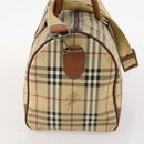 Burberrys Nova Check Boston Bag PVC 2way Beige Gold Auth 170084-3