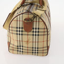 Burberrys Nova Check Boston Bag PVC 2way Beige Gold Auth 170084-4