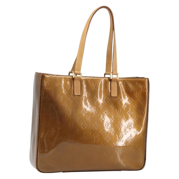 LOUIS VUITTON Monogram Vernis Columbus Tote Bag Bronze M91134 LV Auth 170094