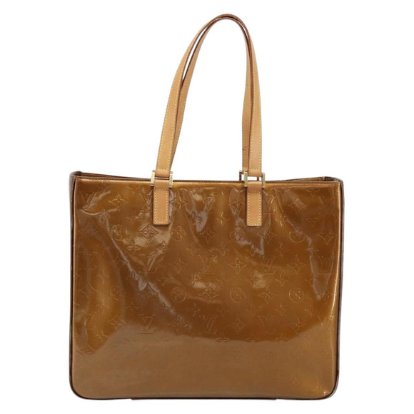LOUIS VUITTON Monogram Vernis Columbus Tote Bag Bronze M91134 LV Auth 170094