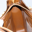LOUIS VUITTON Monogram Vernis Columbus Tote Bag Bronze M91134 LV Auth 170094-22