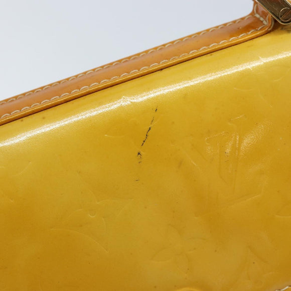 LOUIS VUITTON Monogram Vernis Spring Street Bag Lime Yellow M91068 Auth 170096