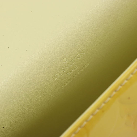 LOUIS VUITTON Monogram Vernis Spring Street Bag Lime Yellow M91068 Auth 170096