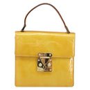 LOUIS VUITTON Monogram Vernis Spring Street Bag Lime Yellow M91068 Auth 170096-13