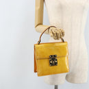 LOUIS VUITTON Monogram Vernis Spring Street Bag Lime Yellow M91068 Auth 170096-22