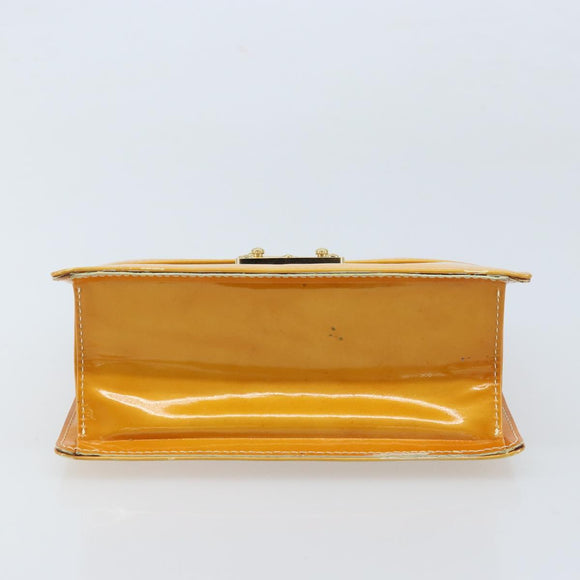 LOUIS VUITTON Monogram Vernis Spring Street Bag Lime Yellow M91068 Auth 170096