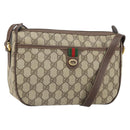 GUCCI GG Supreme Web Sherry Line Bag PVC Beige Gold 89 02 077 Auth 170107-1