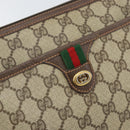 GUCCI GG Supreme Web Sherry Line Bag PVC Beige Gold 89 02 077 Auth 170107-17