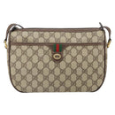 GUCCI GG Supreme Web Sherry Line Bag PVC Beige Gold 89 02 077 Auth 170107-13