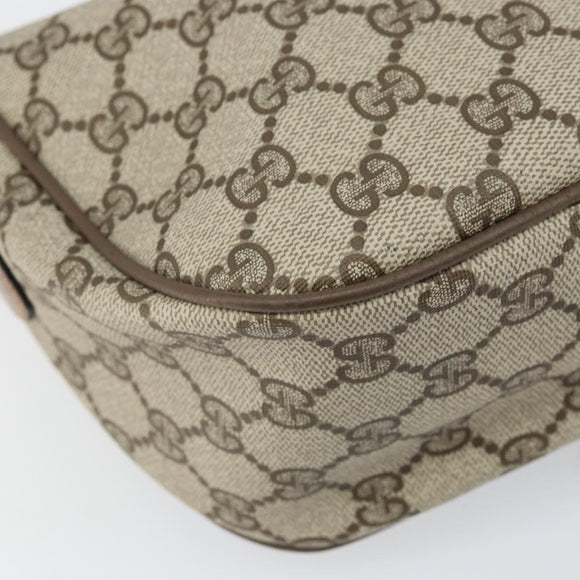 GUCCI GG Supreme Web Sherry Line Bag PVC Beige Gold 89 02 032 Auth 170109