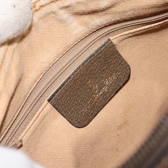 GUCCI GG Supreme Web Sherry Line Bag PVC Beige Gold 89 02 032 Auth 170109