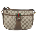 GUCCI GG Supreme Web Sherry Line Bag PVC Beige Gold 89 02 032 Auth 170109-13