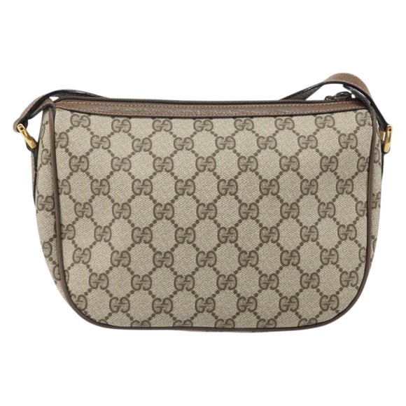 GUCCI GG Supreme Web Sherry Line Bag PVC Beige Gold 89 02 032 Auth 170109