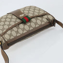 GUCCI GG Supreme Web Sherry Line Bag PVC Beige Gold 89 02 032 Auth 170109-6