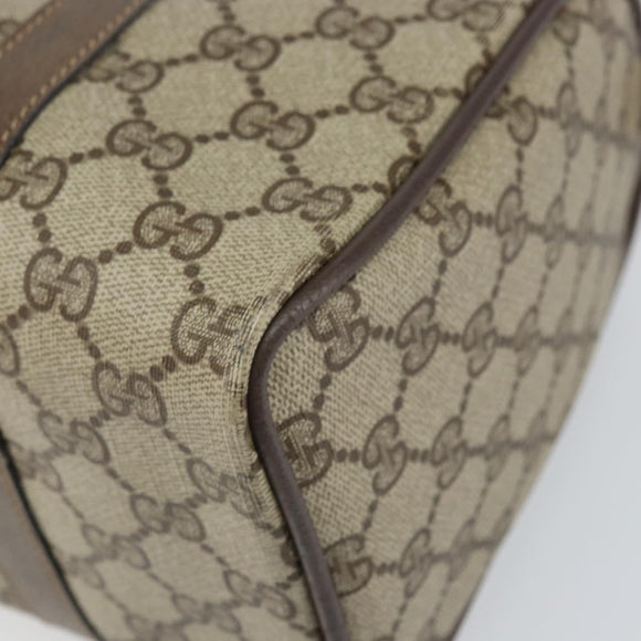 GUCCI GG Supreme Web Sherry Line Hand Bag PVC Beige Gold 39 02 006 Auth 170110