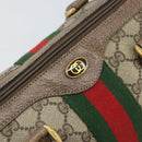 GUCCI GG Supreme Web Sherry Line Hand Bag PVC Beige Gold 39 02 006 Auth 170110-17