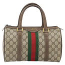 GUCCI GG Supreme Web Sherry Line Hand Bag PVC Beige Gold 39 02 006 Auth 170110-13